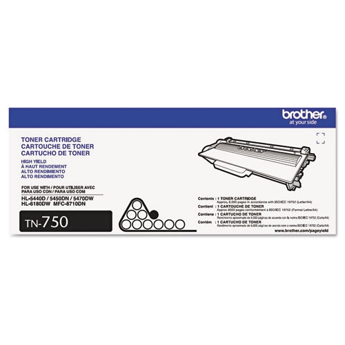 Original Brother TN750 Black Toner Cartridge High Yield
